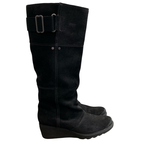 Sorel Toronto Boots Womens 10.5 Black Suede Leather Waterproof Casual NL2119 - Picture 1 of 9